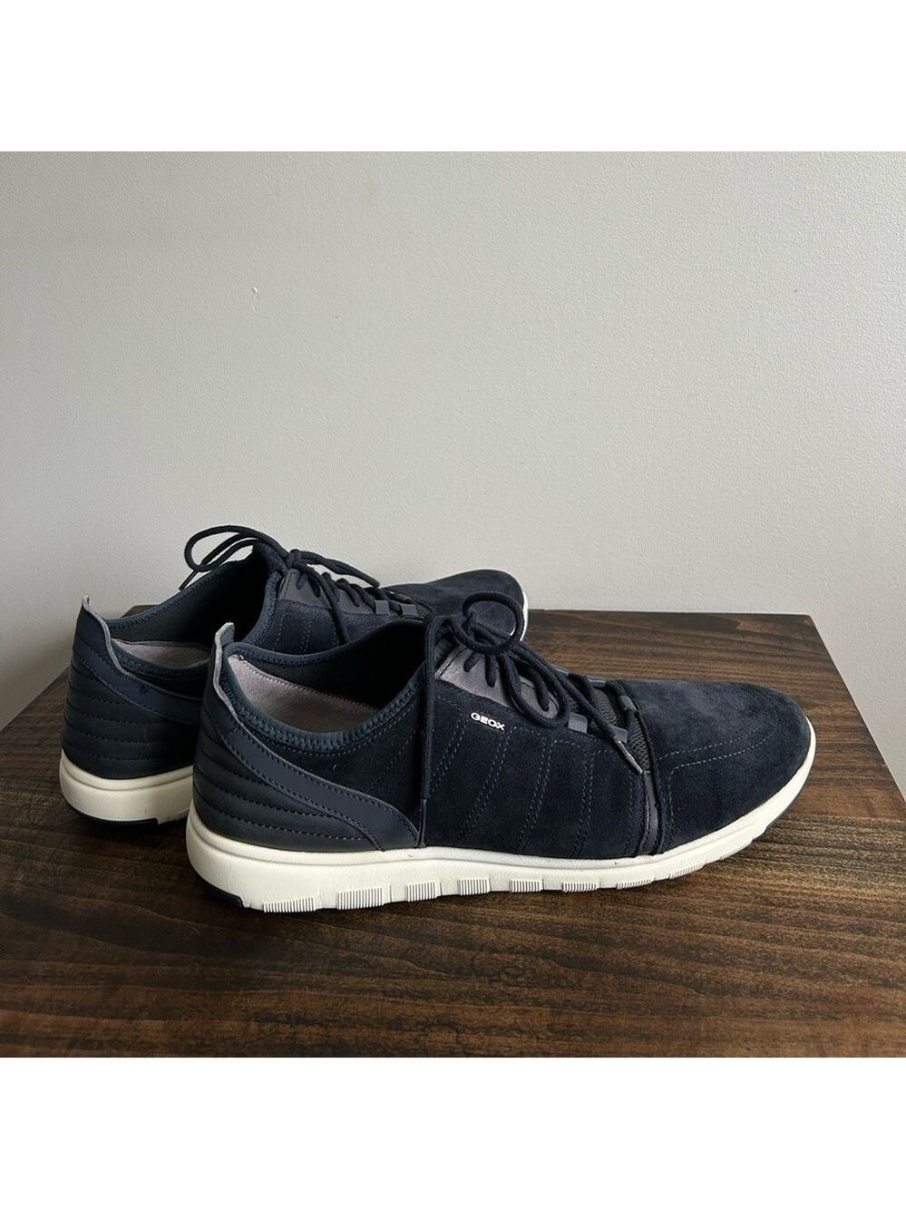 GEOX Respira Men’s Lace up Suede Shoes, Size 12, Colour Navy Blue.